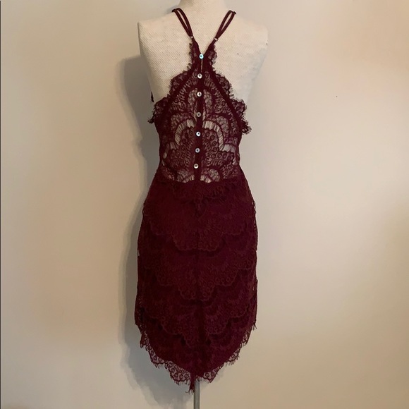 Free People, lace halter button back dress - Picture 2 of 6